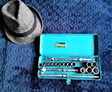 Vintage Hazet 3/8 ratchet socket set German Cars  workshop tool box
