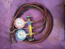 Yellow Jacket HVAC Manifold Gauge Set with Hoses – No Covers – AS IS