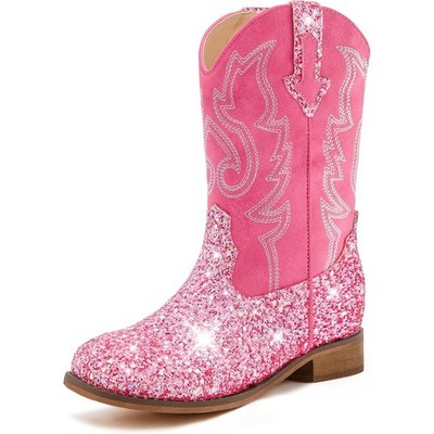 Cowgirl Boots for Girls Toddler Boys Cowboy Boots, Glitter Cowboy Boots-Size 11
