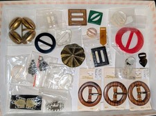 20 Lot of Vintage Belt Buckles/Fasteners Assorted Sizes Materials