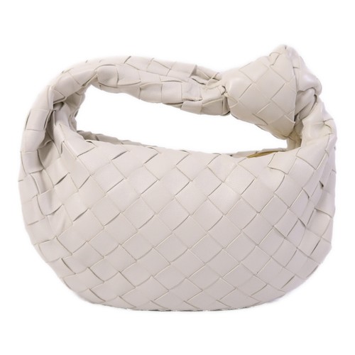 BOTTEGA VENETA BV GHW Mini Jodie Handbag Lambskin Leather White