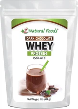 Whey Protein Isolate - Dark Chocolate Flavor with Zero Sugar - Delicious All Nat
