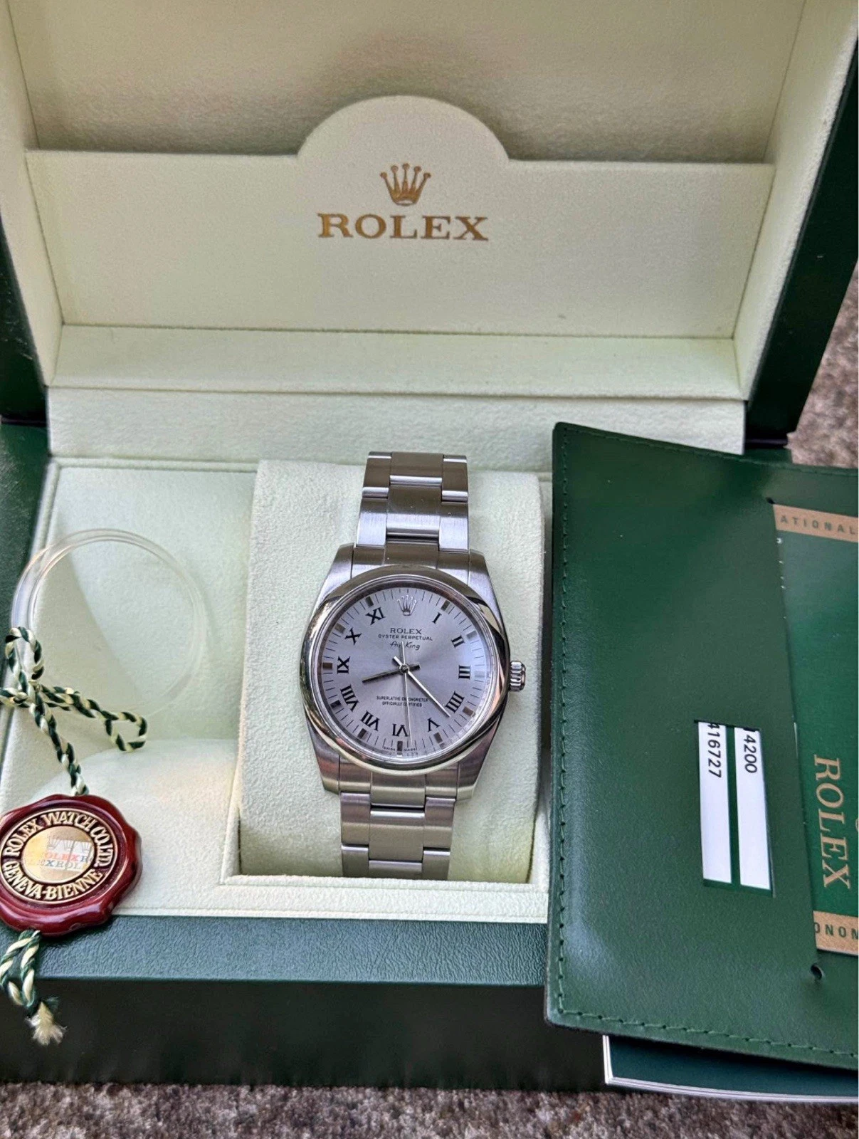 Rolex Oyster Perpetual Silver Men's Watch - 114200