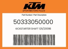 KTM Genuine Kickstarter Shaft 125/20098 - 50333050000