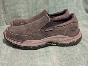 Skechers Relaxed Fit Men Sz 14 Brown Leather Slip On Goodyear Shoes 204436 DSRT Skechers Relaxed Fit Respected Lowry  main image 4