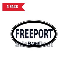 Maine Freeport Oval Sticker 4 Pack 3x2 Inch
