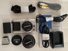 OLYMPUS PEN E-P1 Twin Lens Kit Silver Full Set