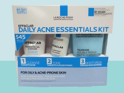 LA ROCHE POSAY EFFACLAR DAILY ACNE ESSENTIALS KIT 2M SUPPLY NWB EXP: 2028 DETAIL