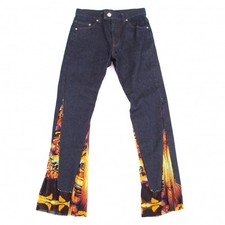 Jean Paul GAULTIER HOMME Mesh Switching Flare Denim Pants Size 44 K-127272 