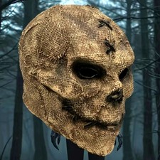 Burlap Scarecrow Skull Mask Halloween Spooky Scary Cosplay Men Women Gift NEW