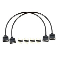 2 Pcs RGB Extension Cable, 12V 4Pin 1 to 1 RGB Splitter Cable, Extension Conn...