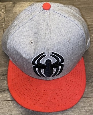 Spiderman Hat New Era 59Fifty Marvel Adult One Sz Fit Most Grey Red Spider EUC