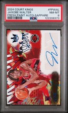 2024 PANINI COURT KINGS FRESH PAINT AUTOS SAPPHIRE JA'KOBE WALTER RC 1/25 PSA 8