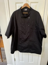 Chef Code Short Sleeve Classic Chef Coat Chef Jacket CC124 Black 5XL