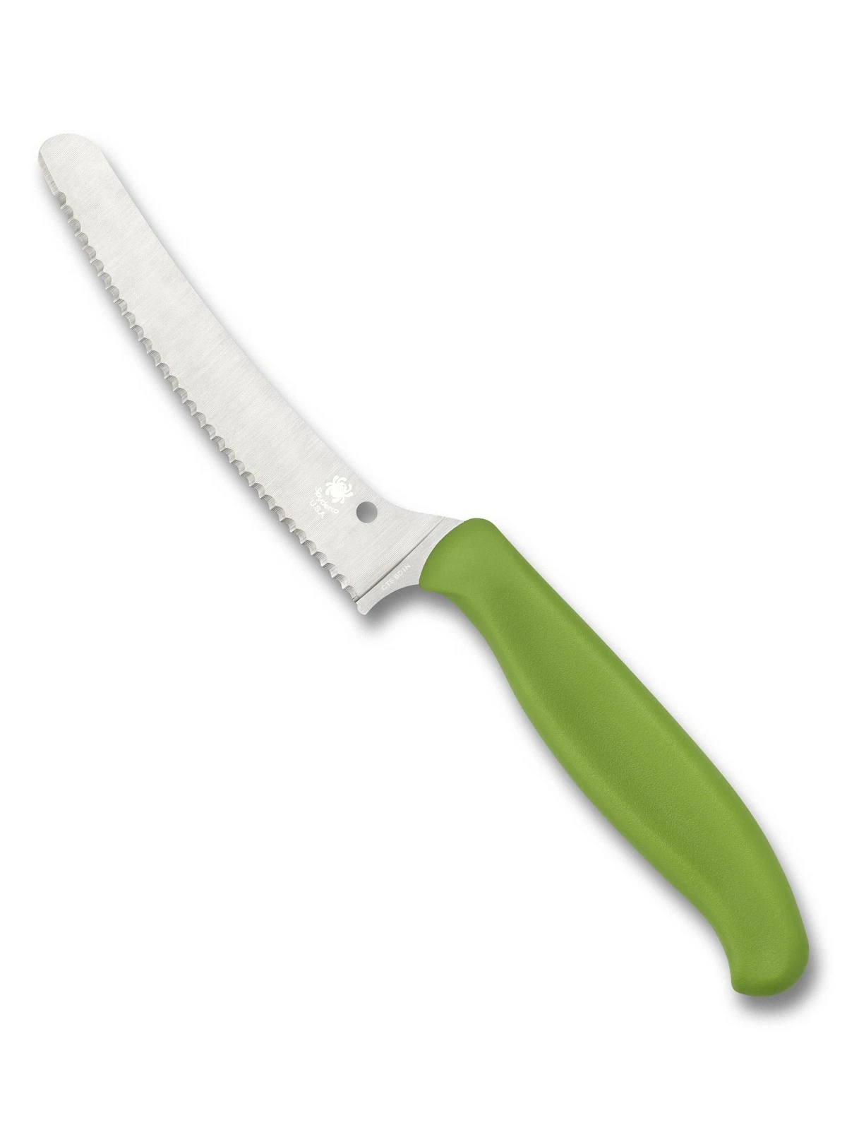 Spyderco Culinary Z-Cut Kitchen Knife K13SGN Blunt 4.3" Serrated Blade - Green