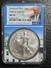 2020 W $1.00 Burnished Eagle  Silver Dollar NGC Graded MS 70 President Trump 45
