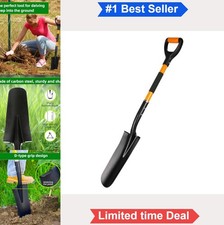 Drain Spade Shovel Heavy Duty Carbon Steel D Grip Fiberglass Handle Digging