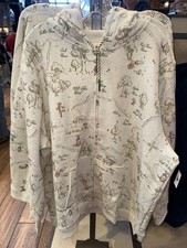 2026 Disney Parks Winnie The Pooh  Friends Map Allover Zip up Hoodie