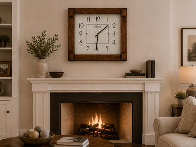 Seiko QXA469BLH Mission Style Wall Clock Wooden Craftsman Decor