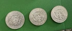 Lot of Three 1966-67 Kennedy Half Dollar 40% Silver, Circulated Coins