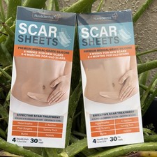 2x NUVADERMIS Silicone Scar Sheets, - USA Tested Healing Keloid Burns
