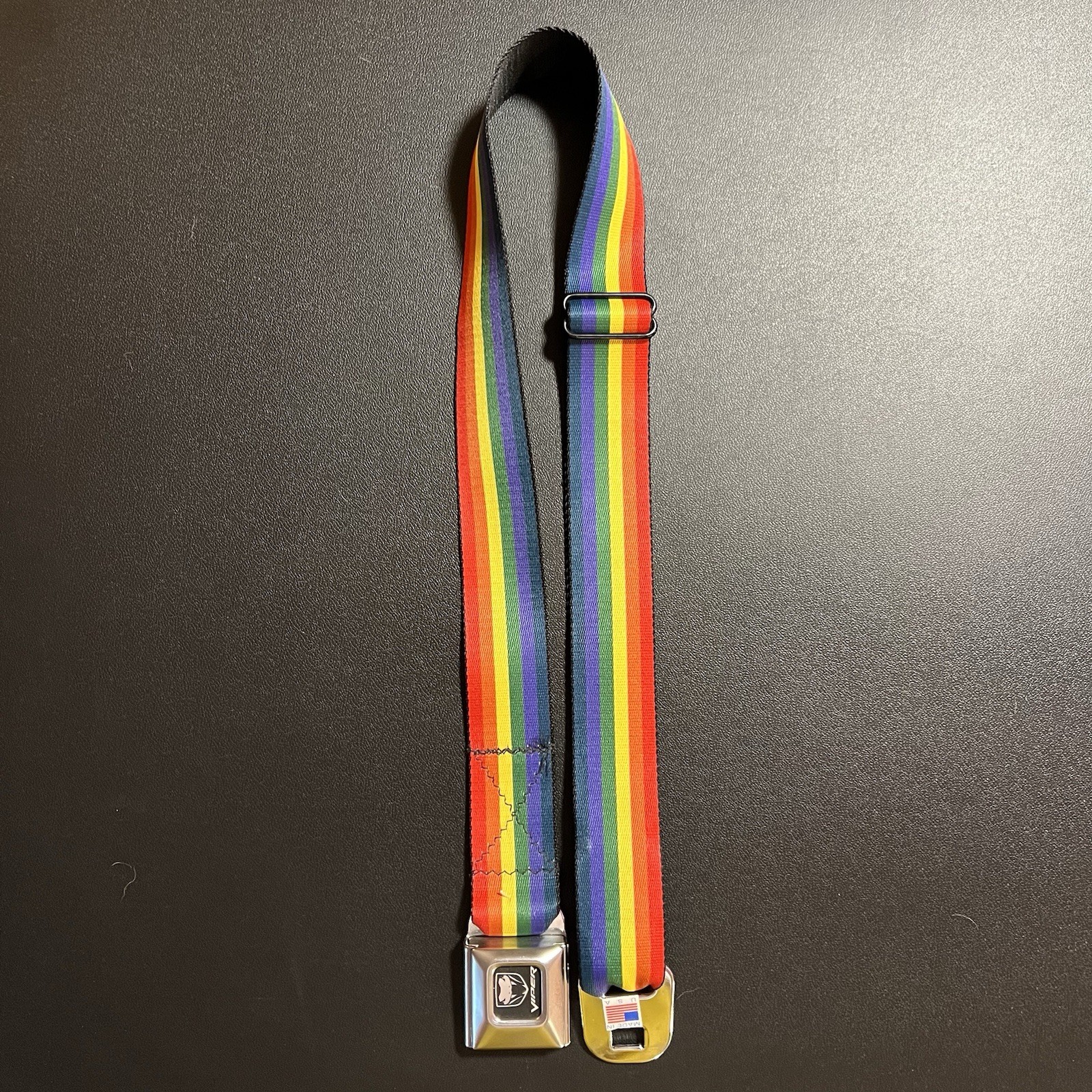 Buckle Down Dodge Viper Adjustable Seatbelt Belt Buckle Pride Rainbow