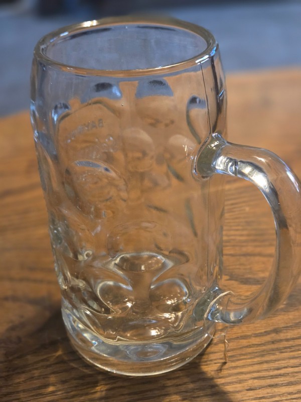 "Dimpled" Glass Stein -Bayrisch Schwanen Bray GroBostheim