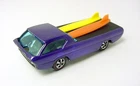 1960s HOT WHEELS REDLINE DEORA METALLIC PURPLE w BOTH SURFBOARDS HK