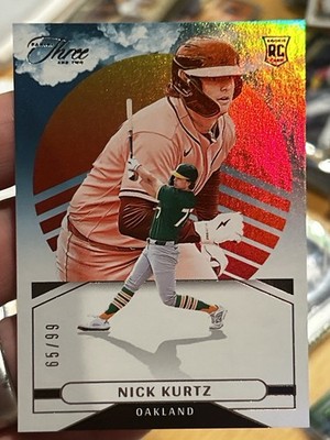   Nick Kurtz 2025 Panini Three & Two On The Horizon Auto /99   A s SP Prospect