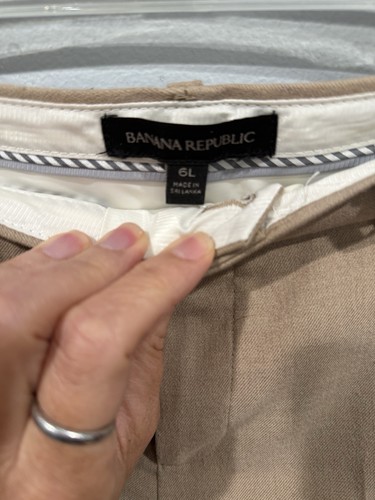 Banana Republic The Logan gefütterte Anzughose Größe 6 lang camel vorne flach - Bild 2 von 5