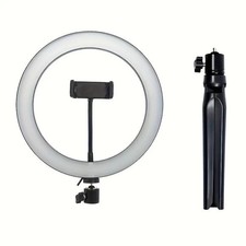 10-Inch LED Desktop Ring Light Tri-Color, Adjustable for Video Makeup