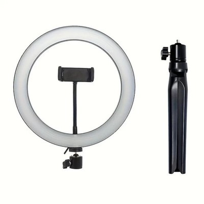 10-Inch LED Desktop Ring Light   Tri-Color, Adjustable for Video & Makeup