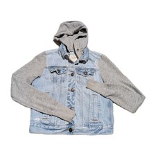 Abercrombie  Fitch Distressed Vintage Denim Jacket Hoodie Size Boy's Small