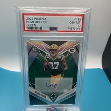 2022 Panini Phoenix Romeo Doubs /10 RC AUTO PSA 10 Green POP 1 Gem Mint SSP