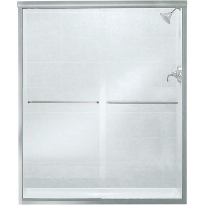 Sterling 5475-59S-G05 Shower Door, Silver Frame, Clear Glass, Tempered Glass, Fr