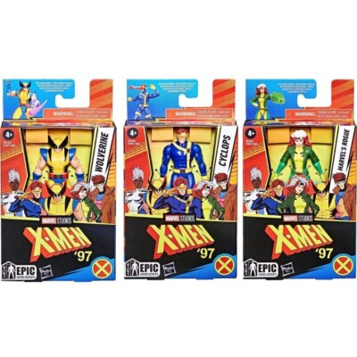 X-MEN '97 Epic Hero Series 4'' Action Figures Set of 3 Rogue, Wolverine, Cyclops