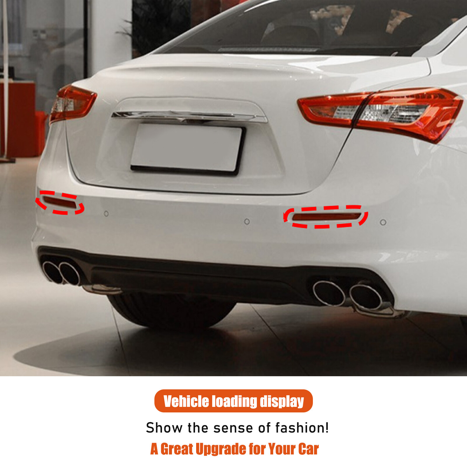 ABS Blackened Rear Fog Light Protection Trim Cover For Maserati Ghibli 2018+