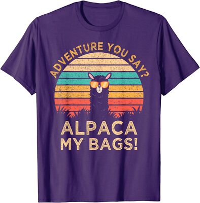 Adventure You Say? Alpaca My Bags Vintage Funny  Unisex T-Shirt