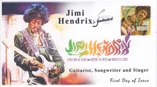 AO-4880-2, 2014, Jimi Hendrix, First Day Cover, Add-on Cachet, Digital Color Pos