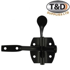 2" Automatic Gate Latch Lockable Auto Pad Lock-Black Galvanized Metal Lock Catch