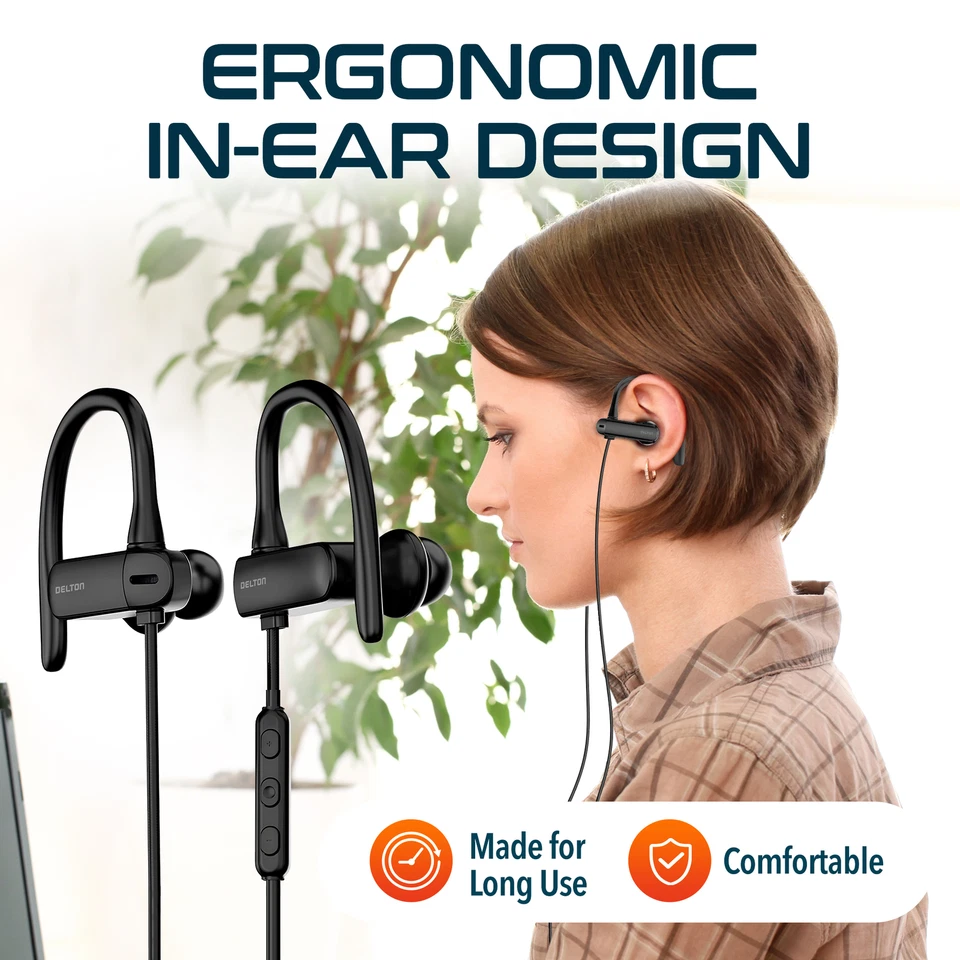 Delton 24EC Stereo Earbuds, USB Type-C - Black - Image 3 of 4