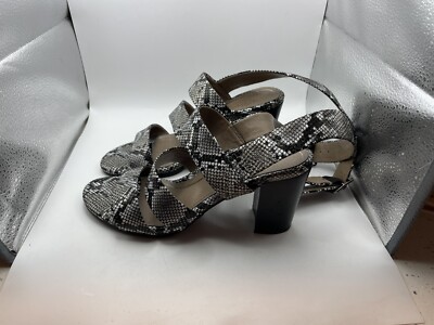 Vionic Blaire Snake Block Heel Womens Open Toe Ankle Wrap Strappy Sandal 