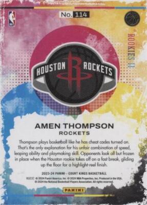 2023-24 Panini Court Kings - Amen Thompson #114 for sale | eBay