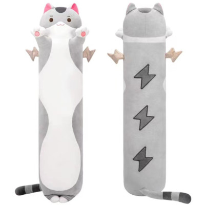 Mewaii Long Cat Plush Pillow Cute Black Cats Stuffed Animals Plush Pillows 50cm