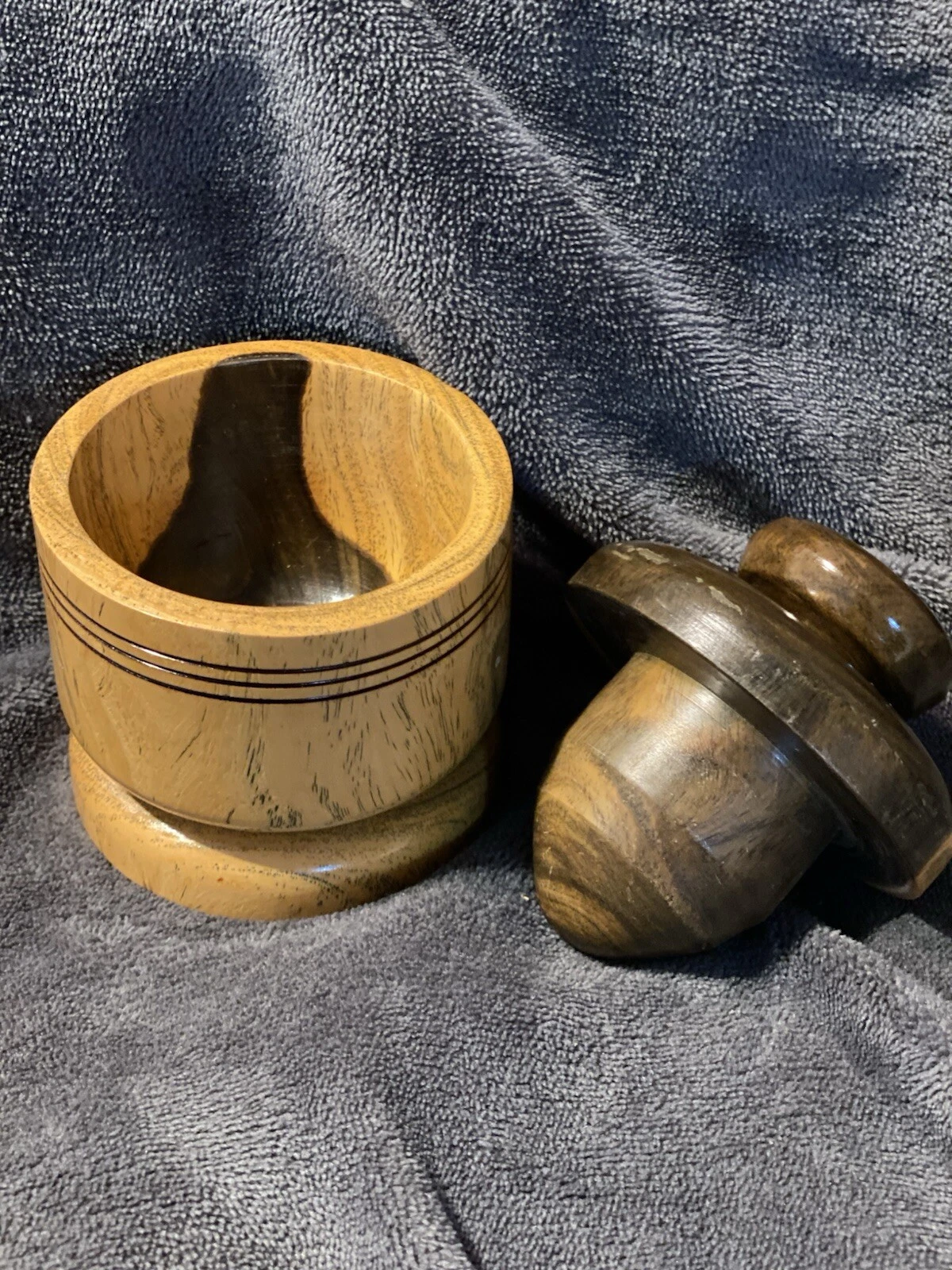 Hand Made Mortar And Pestle Signed By The Artist, Made In P.R.