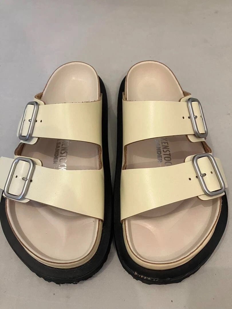 Jil Sander x Birkenstock Berlin Suede Sandals Arizona Cream White Size 42 27cm