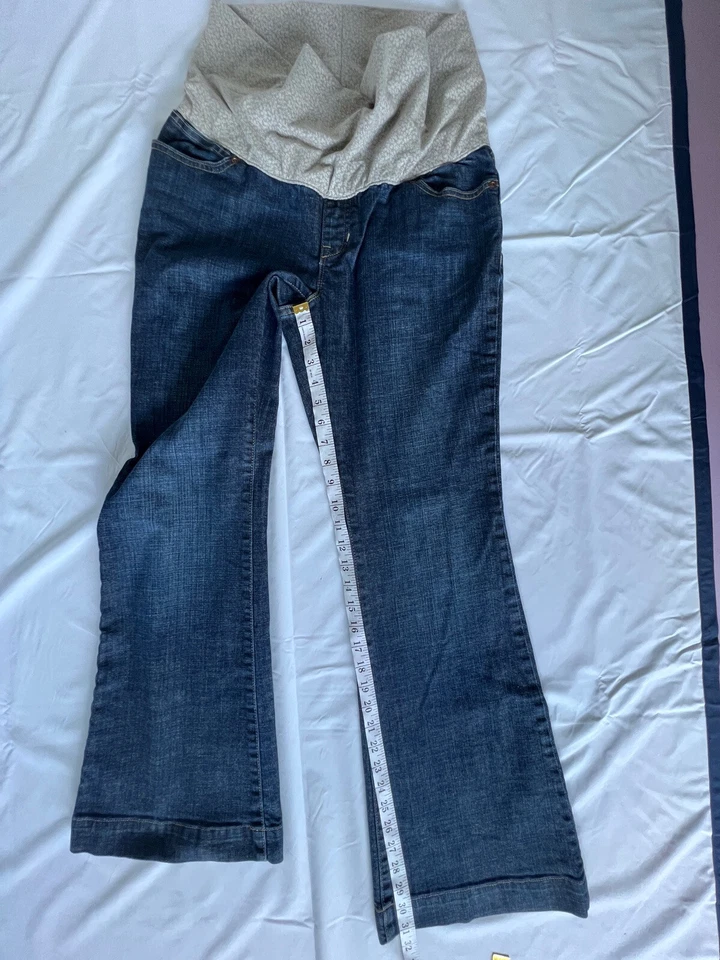 Gap 1969 Dark Blue Maternity Boot Cut Jeans and Motherhood Jeans Size L inseam31 - Image 4 of 4