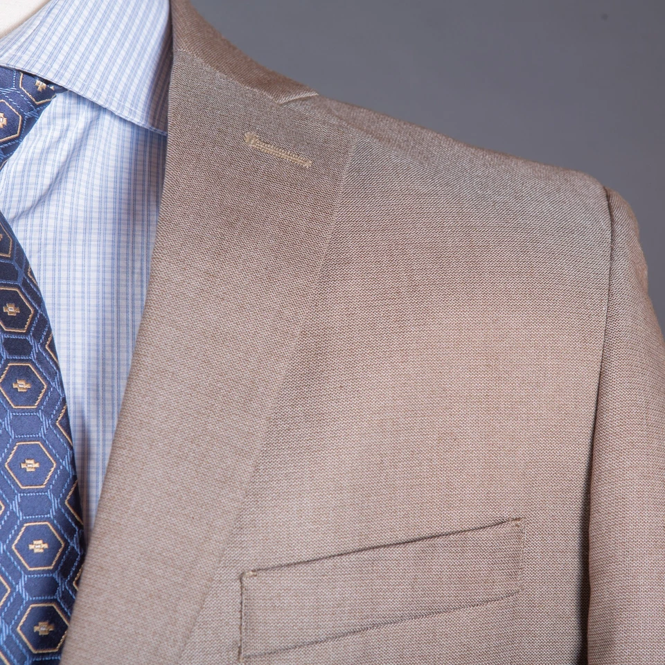 Van Heusen Hombres Traje Chaqueta 42L Blazer Beige Dos Botones Chaqueta de Negocios Foto 4 de 4