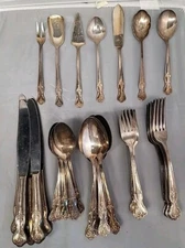 45 pc Vintage Wm Rogers MFG Co Extra Plate  Silver Plated Flatware Silverware VG