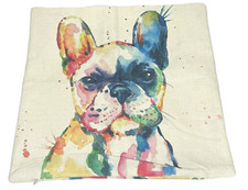 Artistic Colorful Dog Pillow Case Double Sided For 18"x18" Throw Pillows Bulldog